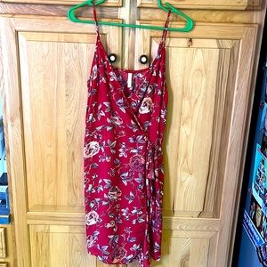 Red Summer Wrap Dress